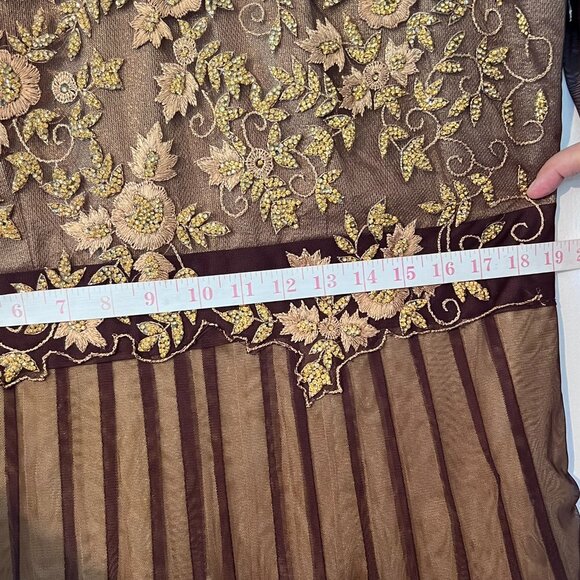 Indian Anarkali long dress black and beige gown Size XL - Picture 11 of 14